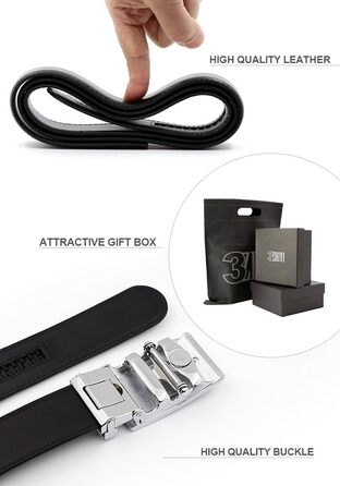 Чоловічий шкіряний ремінь на пряжці з автоматичним закриттям, ширина 35 мм, білий, 110 см (розмір 33'-39')