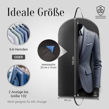 Чохли для одягу 2 шт. 120x60 см мотоотанів – захисні сумки для зберігання одягу. Підходять для костюмів, пальто, курток. Чорний колір.