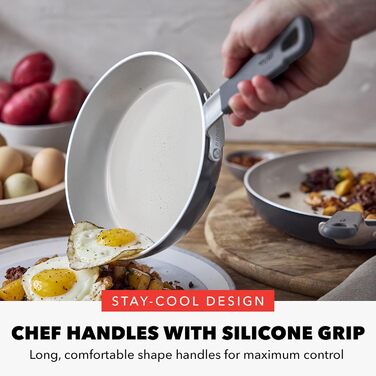 Набір посуду GreenPan x Bobby Flay 13 предметів: професійне алюмінієве покриття Ceramic Non-Stick, індукційне дно, силіконові ручки, безпечний для здоров'я, сумісний з плитою та духовкою