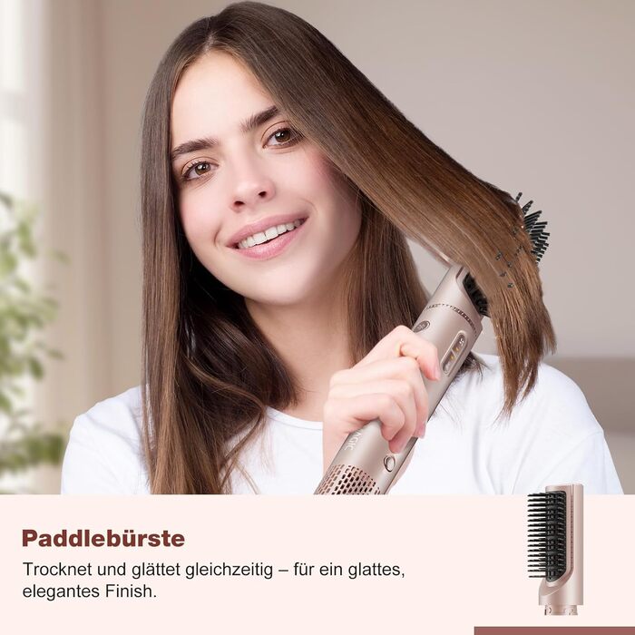 7MAGIC Airstyler 7-в-1: професійний набір для укладки волосся, 110000 обертів/хв, 1400 Вт, фен-щітка, авто-локон, випрямляч, іонізація, для створення об'єму, локонів та випрямлення, з дорожньою косметичкою