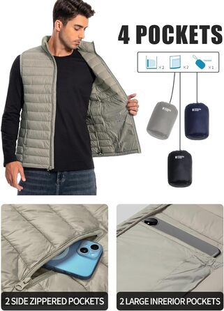 Чоловіча тепла жилетка Pioneer Camp – водонепроникна, компактна, з підкладкою – для активного відпочинку, повсякденного носіння, роботи, спорту та подорожей, хакі, розмір S