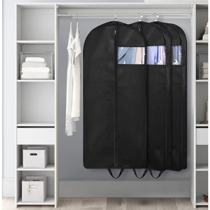 Органайзери для шафи KIMBORA 109,2 см (3 шт.) - для одягу, мантій, курток, сорочок. Зручні кишені для зберігання та подорожей