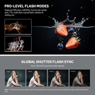 Спалах для камери Godox V480N TTL з сенсорним екраном, GN50, HSS 1/8000s, для Fujifilm