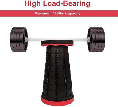 Крісло-телескоп для кемпінгу, регульована висота 6-45 см, вантажопідйомність 181 кг, портативне з ременем для перенесення (Червоний, 2 шт.)