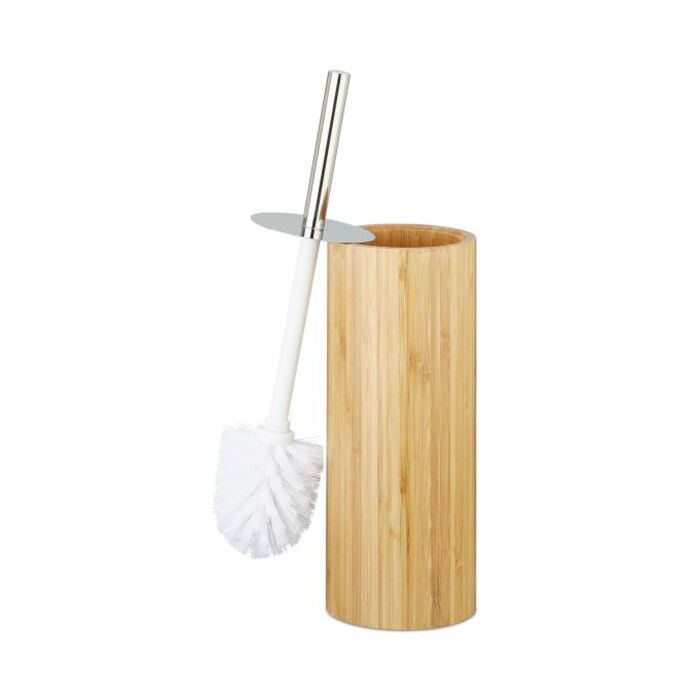 Relaxdays Toilet Brush Holder Bamboo
