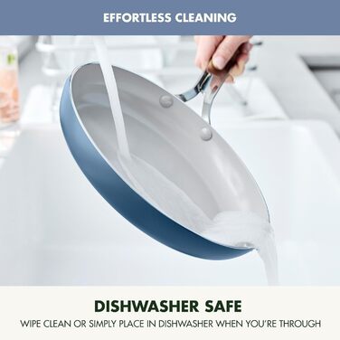 Набір кухонного посуду GreenPan Nova 13 предметів: каструлі, сковороди, кришки, синій. Без PFAS, керамічне антипригарне покриття.