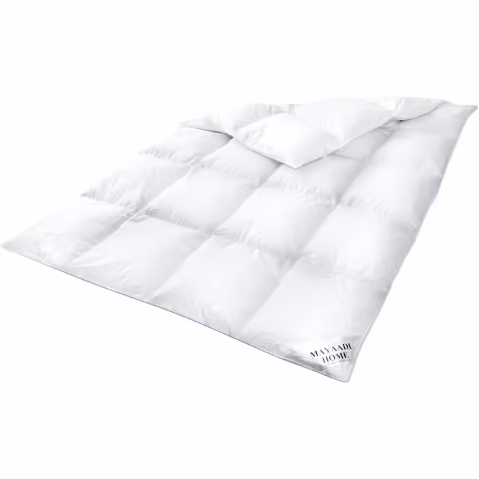 Mayaadi Premium Winter Down Comforter extra warm 135x200 cm - 1400g Bed Comforter, 70% Down 30% Feathers - 100% natural cotton - Made in Europe - Quilted comforter suitable for allergy sufferers - MA23 135x200 White