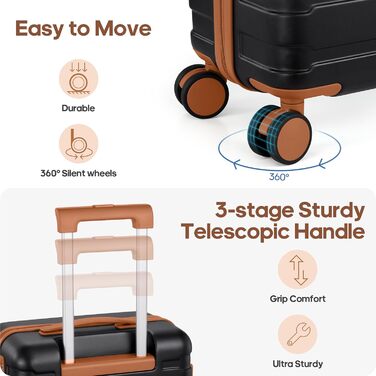 Набір валіз Roadcheer з полікарбонату: велика валіза на коліщатках, рюкзак, органайзери для косметики та взуття | з TSA-замком