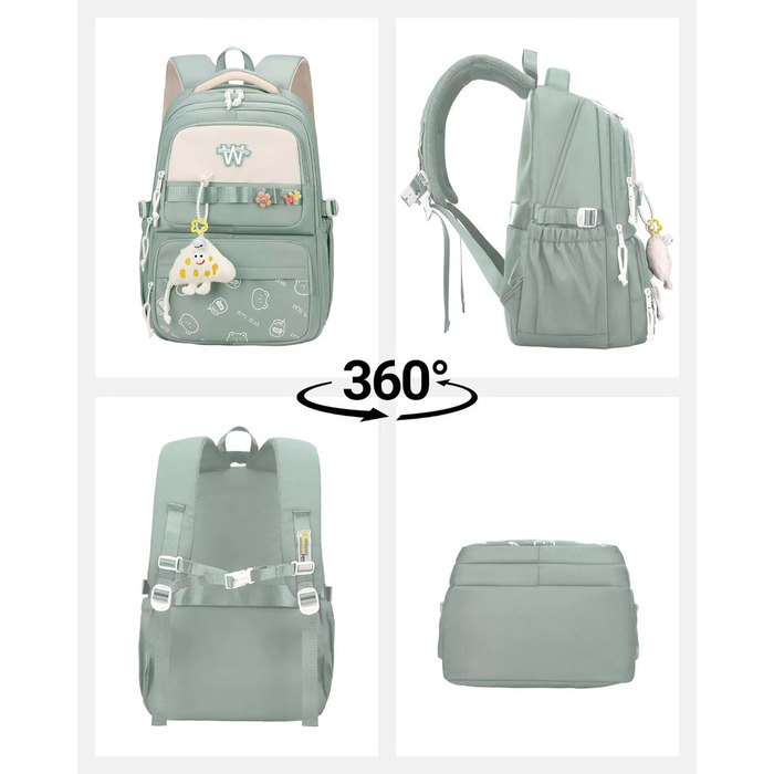 Шкільний рюкзак для підлітків: водонепроникний, великий, для дівчат та хлопців. Ідеальний для школи, подорожей та повсякденного використання (Блакитний)