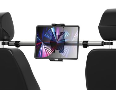 Утримувач для планшета в авто Oilcan, кріплення на підголівник, телескопічний та поворотний. Підходить для Switch, Lenovo, Fire, Galaxy, iPad Pro Air Mini 4-12.9', телефонів та планшетів (срібний)