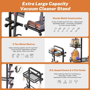 Підставка для пилососа, металева, настінна/підлогова, з коробкою для зберігання, сумісна з Dyson Gen5 V15s V15 V12 Slim V11 V10 V8 V7 V6 та аксесуарами