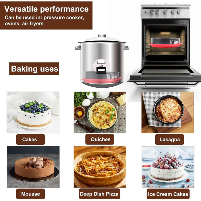 Набір форм для випічки Fensiden Premium Springform – 10.2, 17.8, 22.9, 25.4 см, 10, 7, 9, 10 дюймів