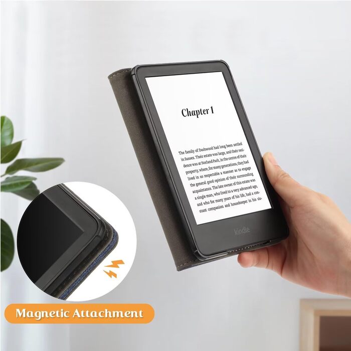 Чохол MOKASE для Kindle Paperwhite 5/6/7 (6 дюймів) з петлею та відділенням для карт, Pine Green