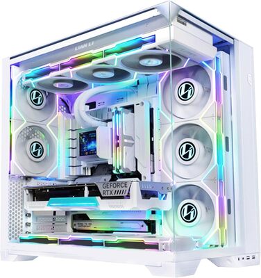 Корпус Lian Li O11 Vision Compact для ігрового ПК ATX, білий - Midi Tower з темперованим склом, підтримка відеокарт до 408 мм, радіаторів до 360 мм, білий корпус з сталі та алюмінію