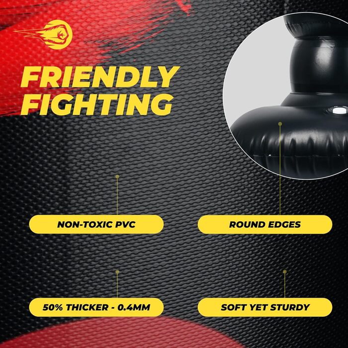 Надувний боксерський мішок Boxerpoint для дітей 160 см - чорний, для боксу, MMA, карате (3-8 років)