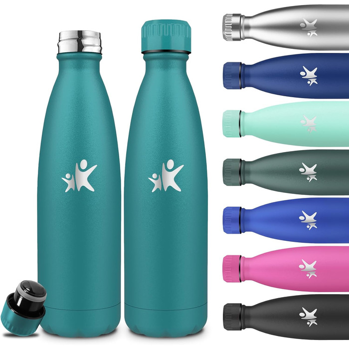 Термос-пляшка спортивна 750 мл, з нержавіючої сталі, подвійні стінки, BPA-Free, для кемпінгу, подорожей та спорту (моховий, 750 мл)