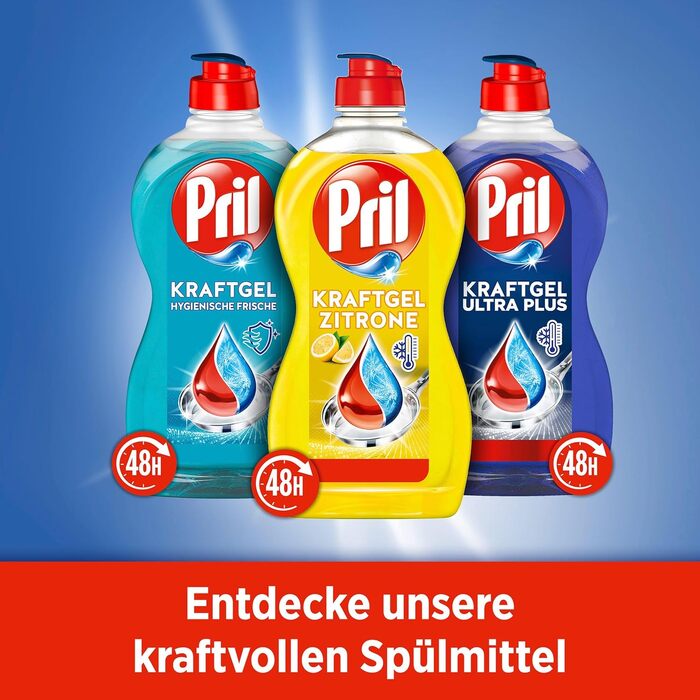 Засіб для миття посуду Pril Kraft Gel з лимоном, концентрований гель для видалення жиру, 450 мл (набір 6 шт)