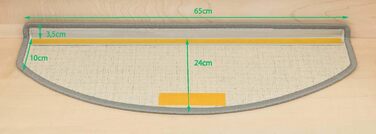 Ступінчасті килимки Metzker Ariston світло-коричневі напівкруглі, набір 15 шт. без килима-ходьби