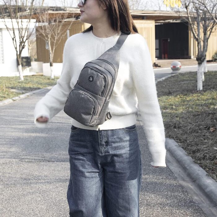 Чоловіча нагрудна сумка Olwas Brusttasche - сіра, для туризму та активного відпочинку