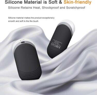 Електричні нагрівачі для рук Karecel 2 шт., USB, 6000mAh, Slim, чорний - подарунок для жінок та чоловіків