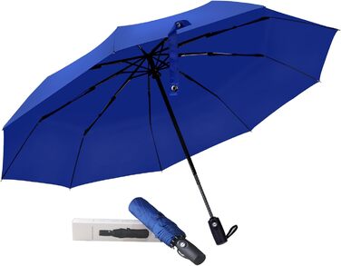 AMVUZ Парасолька штормостійка туристична, автоматична, синього кольору. Парасолька з тефловим покриттям 210T