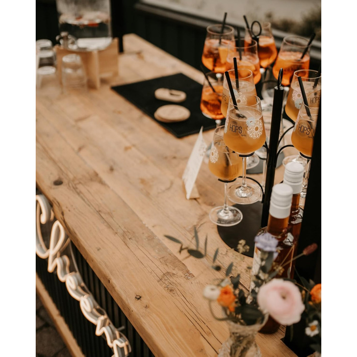 Стійка для коктейлів SpritzUpYourLife на 8 келихів - для Aperol, Sarti Rosa - вечірня декор, подарунок (чорний)