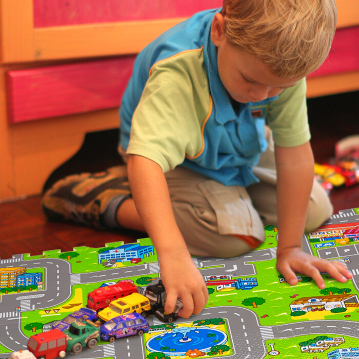Relaxdays Puzzle Mat Road with Animals