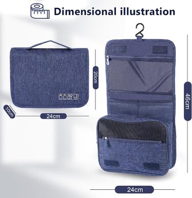 AiQInu Сумка для туалетних речей з гачком, унісекс, складана, для подорожей, турквезева