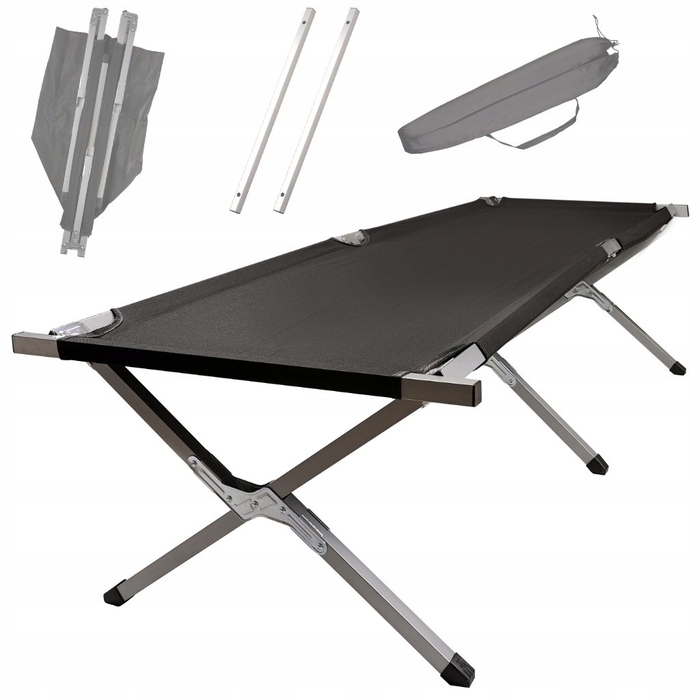 Розкладне ліжко Ikonka 190 см x 70 см, чорне