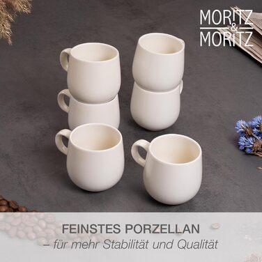 Набір кавових чашок Moritz & Moritz ALHAMBRA, 6 шт., 380 мл, порцеляна, блакитний, 24-х предметний посуд