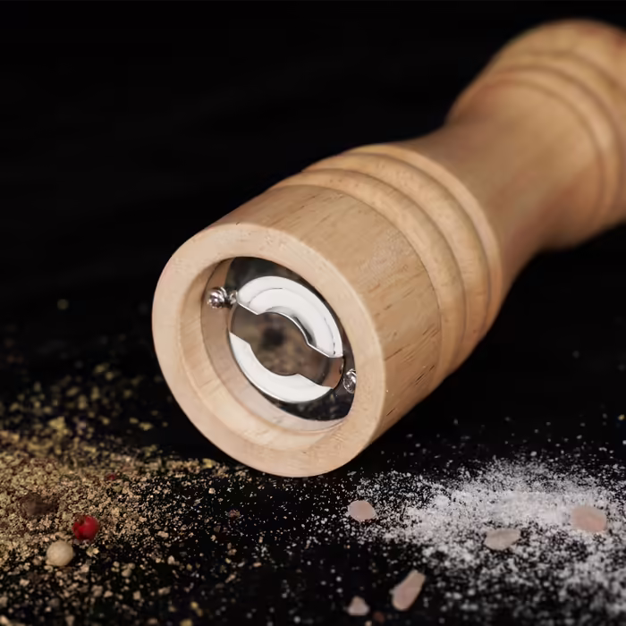 DeroTeno pepper mill made of rubberwood with ceramic grinder, H 16.5 cm