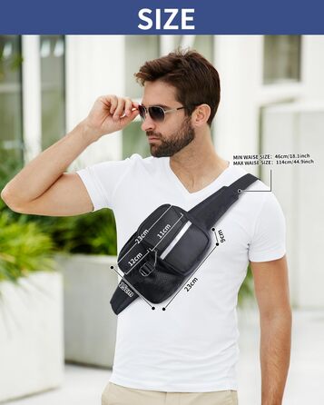 Чоловіча та жіноча поясна сумка-рюкзак на пояс, чорна. Водовідштовхуюча, для подорожей, спорту, бігу та активного відпочинку.