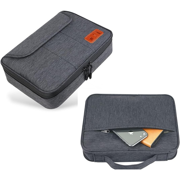 Органайзер для кабелів - сумка-органайзер для подорожей, аксесуари для електроніки, кейс для кабелів (28.5 x 23 x 6 см, чорний)