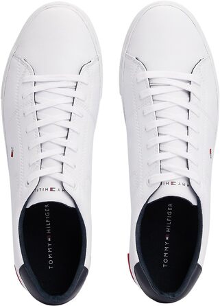 Чоловічі кросівки Tommy Hilfiger Vulcanized Essential з деталями з натуральної шкіри, білі, 43 EU