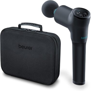 Beurer MG 99 Massage Gun - Percussion Muscle Massager with 4 Attachments, 5 Intensity Levels & Rechargeable Battery (Pro Edition)