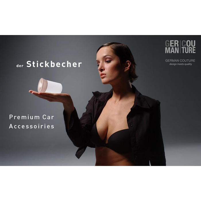 GC German Couture Stickbecher Auto-Aschenbecher compatible with IQOS ILUMA PRIME TEREA Sticks & Heets Sticks + Glo Hyper Pro Air neo Sticks Accessories and for PLOOM, white/rose gold