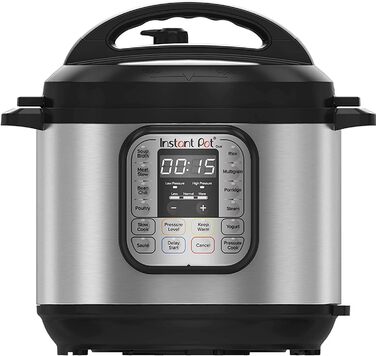 Instant Pot Duo 80 Electric Multi-Cooker 1200W, 7.6L, Stainless Steel - Pressure Cooker, Slow Cooker, Rice Cooker, Sauté Pan, Yogurt Maker, Steamer, and Sterilizer, Silver Duo 7.6 Liter