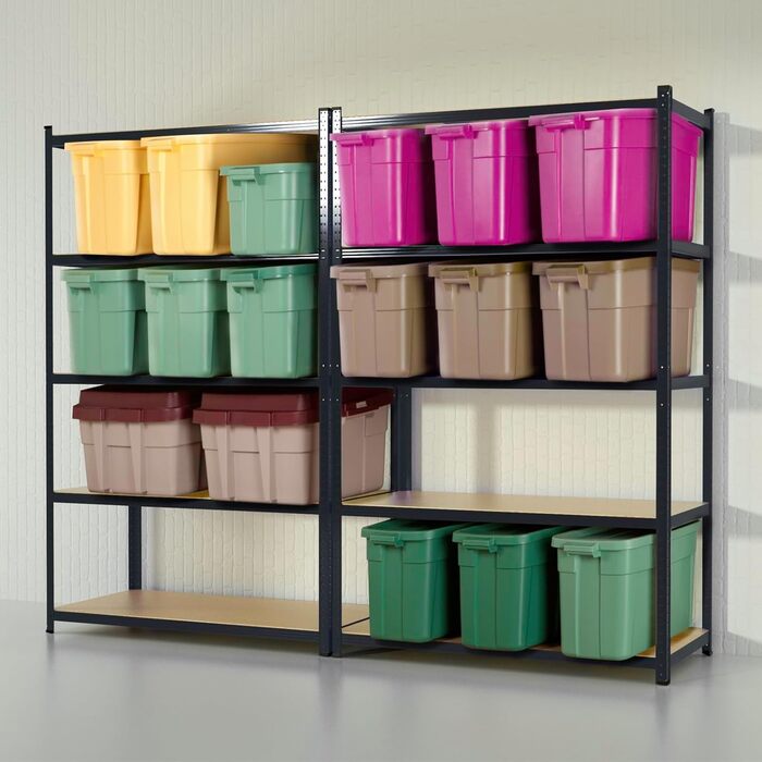 OfficeMarshal Heavy-Duty Shelving Unit - Black (150 x 75 x 30 cm)