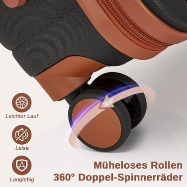 Чемодан KONO: валіза-тележка ручної поклажі 55x40x20 см (ABS+PC, з подвійними колесами, кодовий замок)