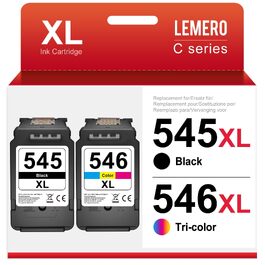 Комплект картриджів 545XL та 546XL для принтерів Canon Pixma (чорний та кольоровий), сумісні з PG-545, CL-546 (MX495, TR4550, TS3350, TS3150, MG2550s, MG3050), 2 шт.