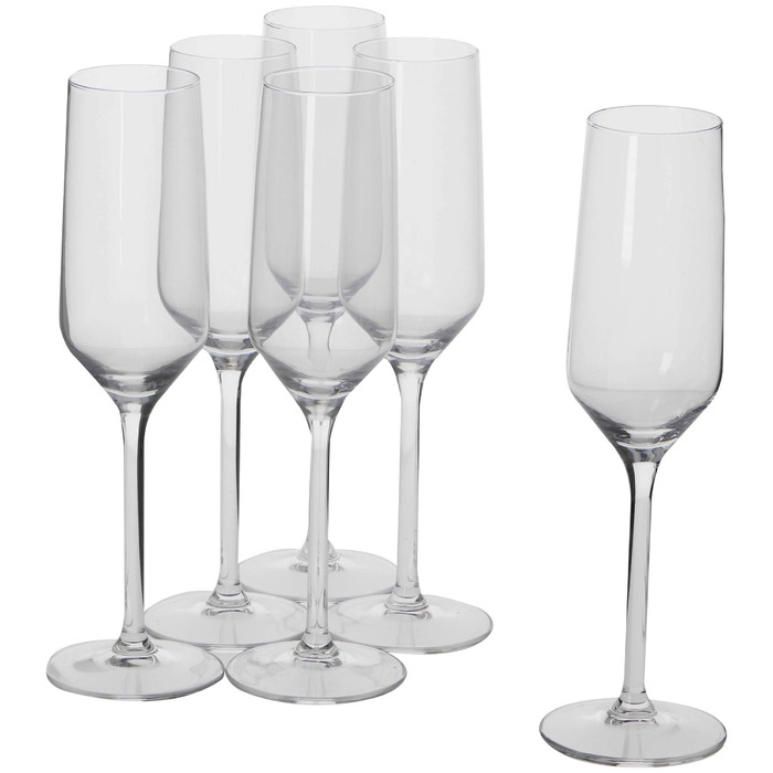 Набір келихів для шампанського Alpina - 6 штук, 220 мл, прозорі