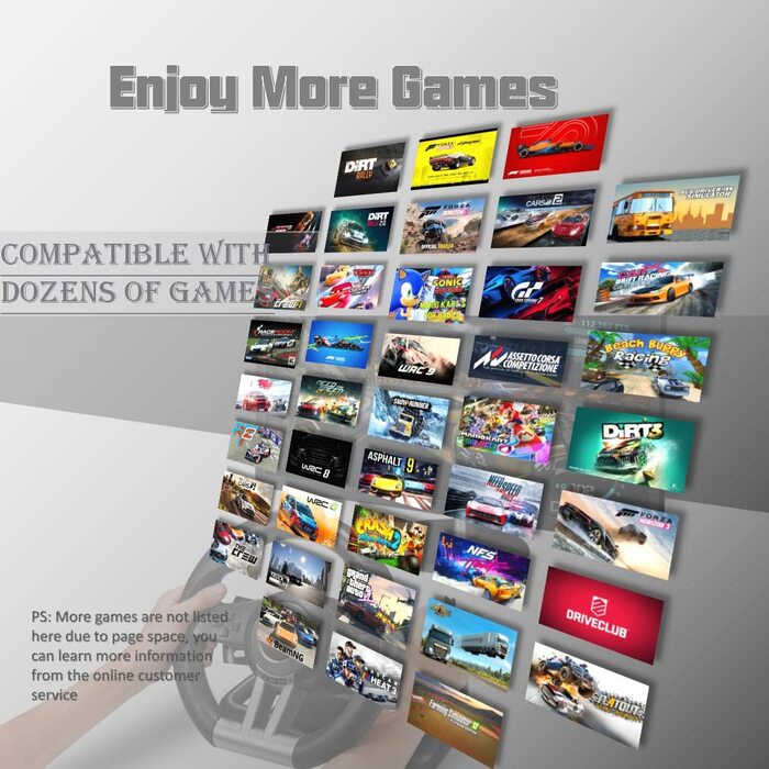 PXN V3 Pro: Геймерське кермо з педалями для PS4, Xbox, PC, Switch (180° оберт, вібрація)