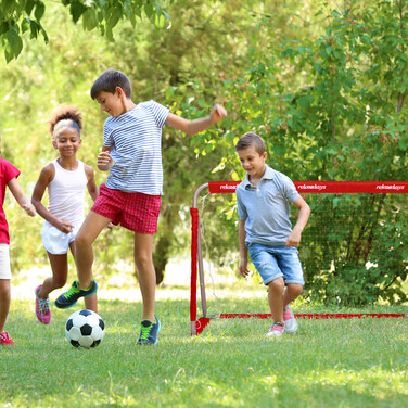 Relaxdays Football Goal Set, 2-Piece, Red