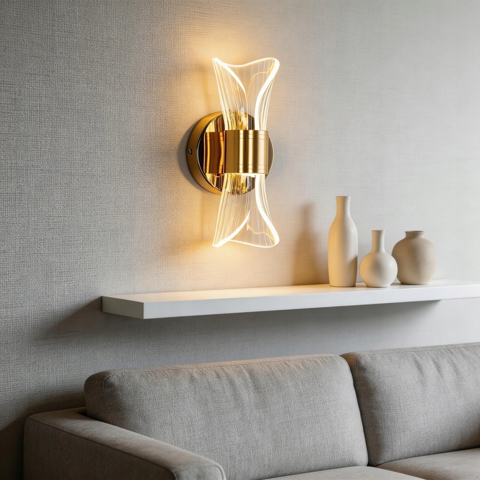 Золотий настінний LED-світильник (бра) з функцією диммування