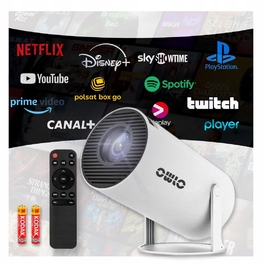 LED-проектор OWLOO з Android TV, білий