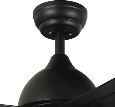 Стеляний вентилятор FINXIN з LED-лампою 132/122 см для спальні, вітальні, їдальні. Включає мотор, пульт керування (5 лопатей, чорний)