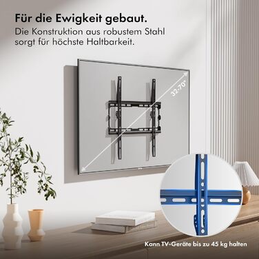Кріплення для телевізора VonHaus для екранів 32-70 дюймів, ультратонке, з рівнем, VESA 400x400, до 45 кг
