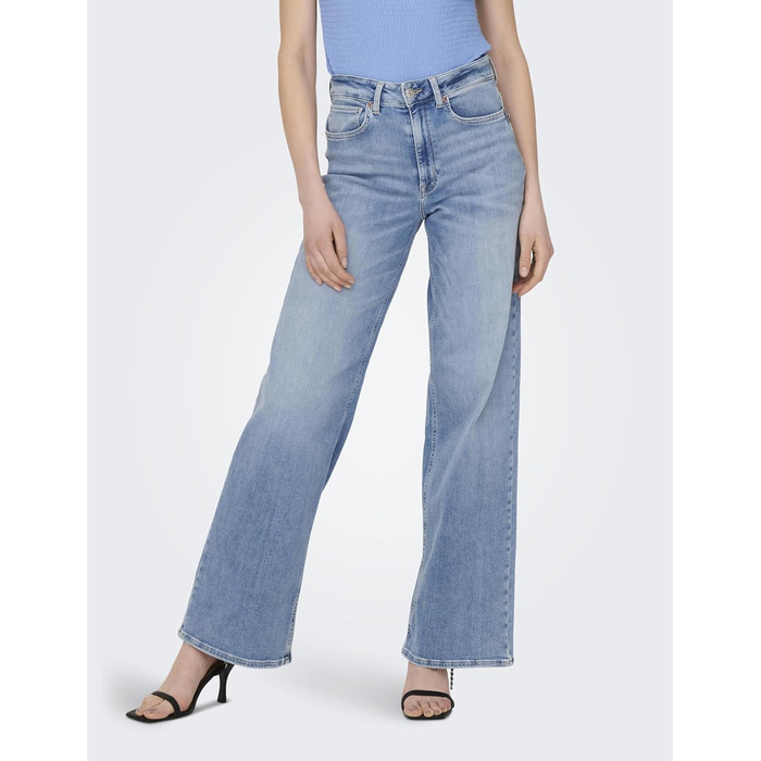 Джинси жіночі Only Madison з широкими штанинами, висока талія, світло-блакитний денім, розмір S/30L