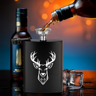 Фляга туристична 237мл з нержавіючої сталі, з воронкою та листівкою, у подарунковій коробці, для кемпінгу, піших прогулянок та активного відпочинку (дизайн 