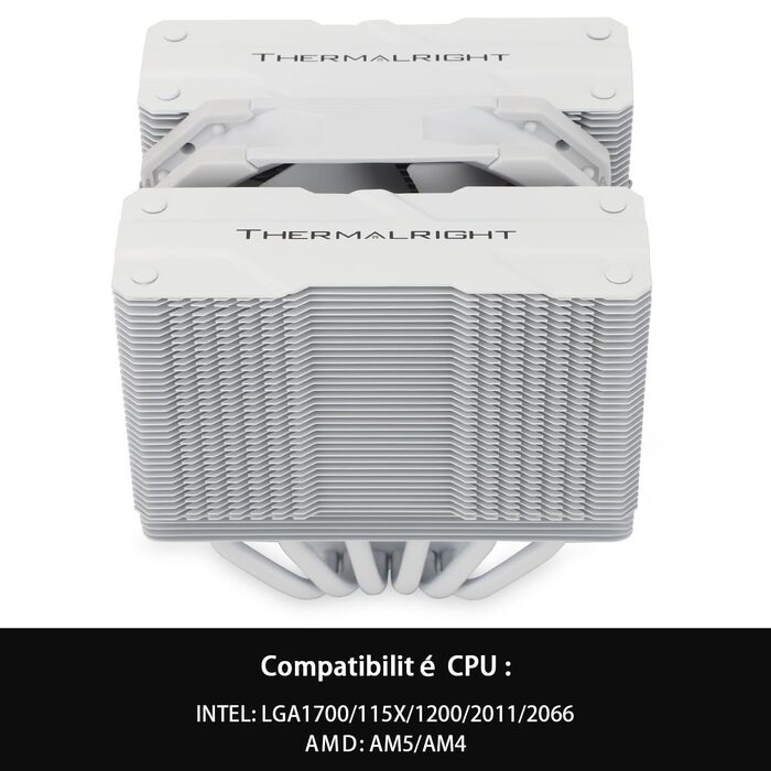 Thermalright Peerless Assassin 120 MINI White - Кулер для CPU з 6 heatpipes, 120mm вентилятором, для AM4/AM5/Intel LGA 1851/1700/1150/1151/1200/2011